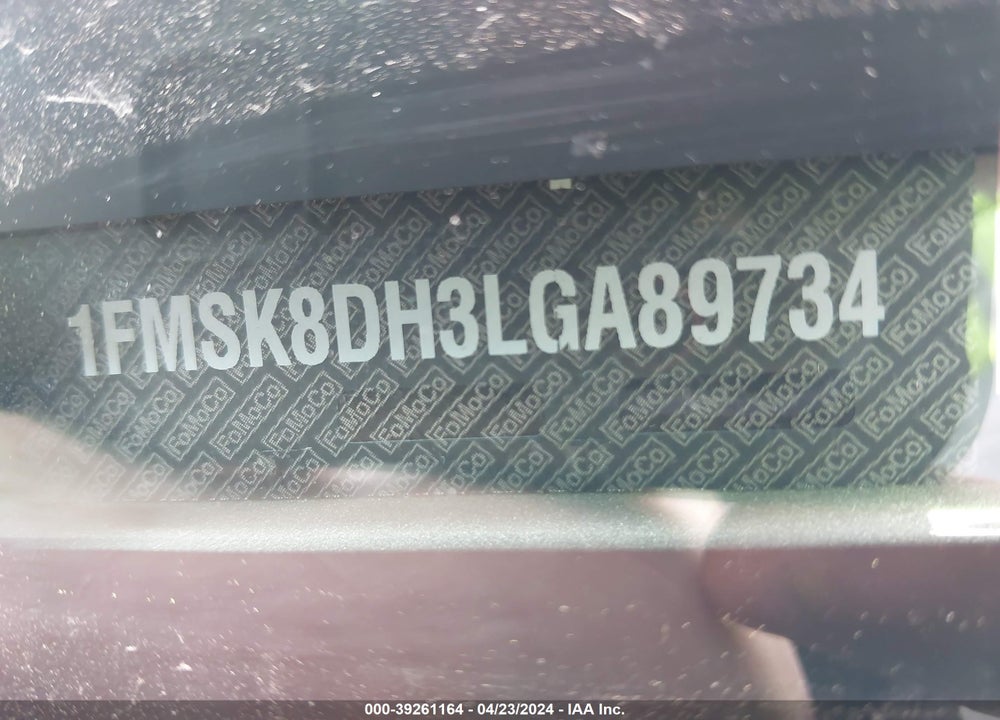 2020 FORD EXPLORER XLT VIN: 1FMSK8DH3LGA89734
