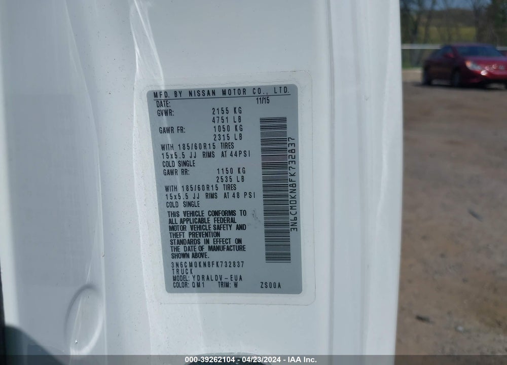 2015 NISSAN NV200 S VIN: 3N6CM0KN8FK732837