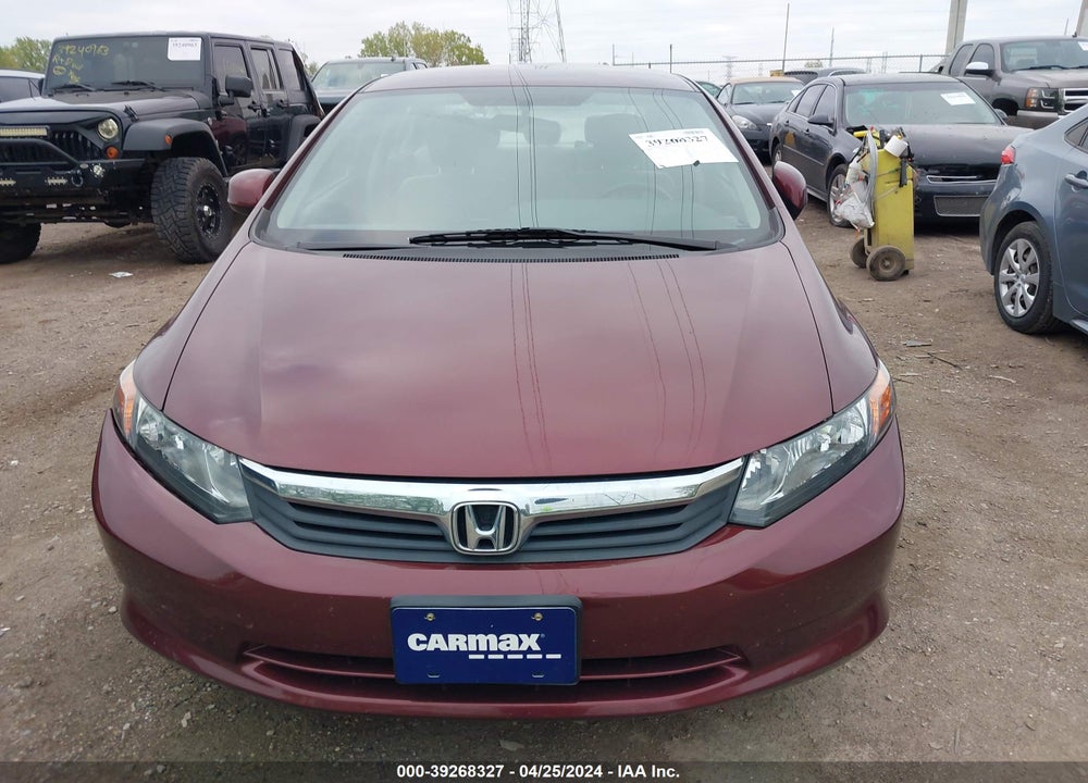 2012 HONDA CIVIC LX VIN: 19XFB2F53CE089920