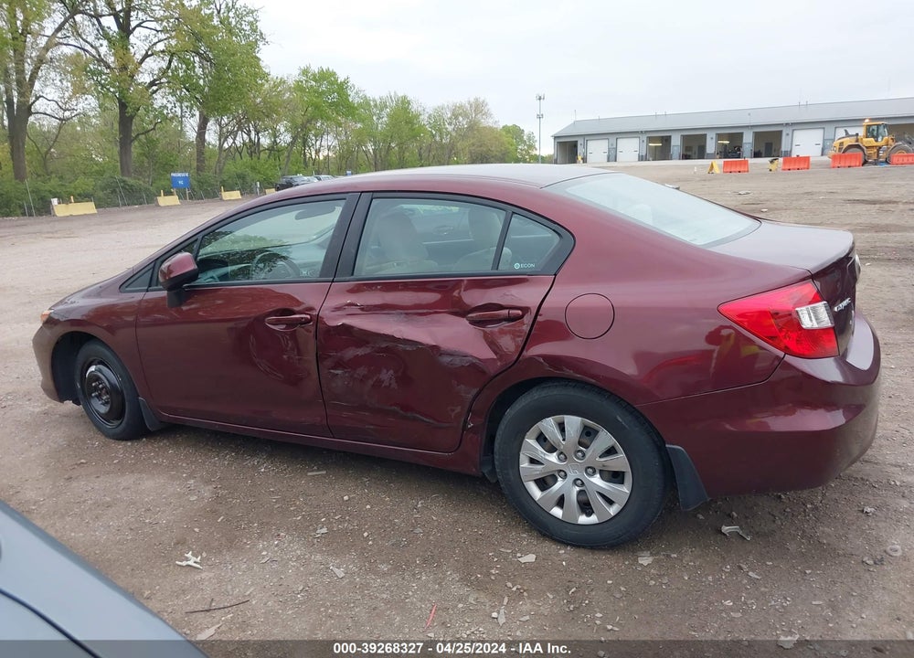 2012 HONDA CIVIC LX VIN: 19XFB2F53CE089920