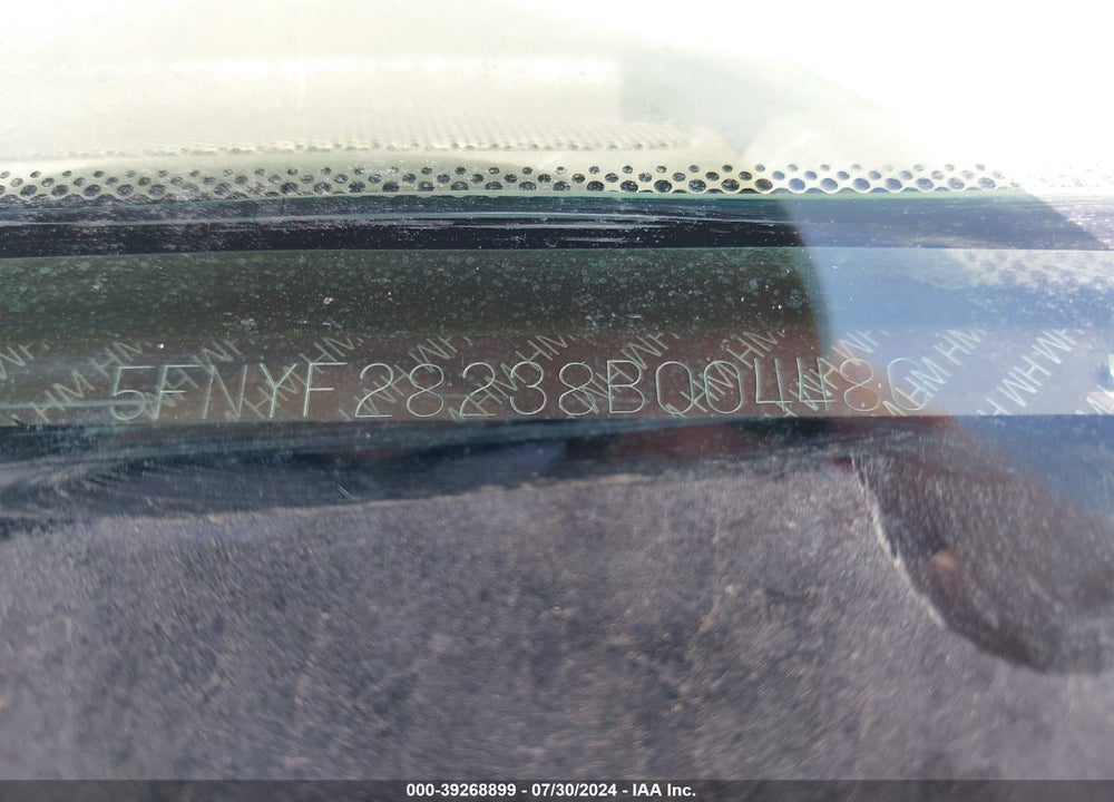 2008 HONDA PILOT VIN: 5FNYF28238B004480