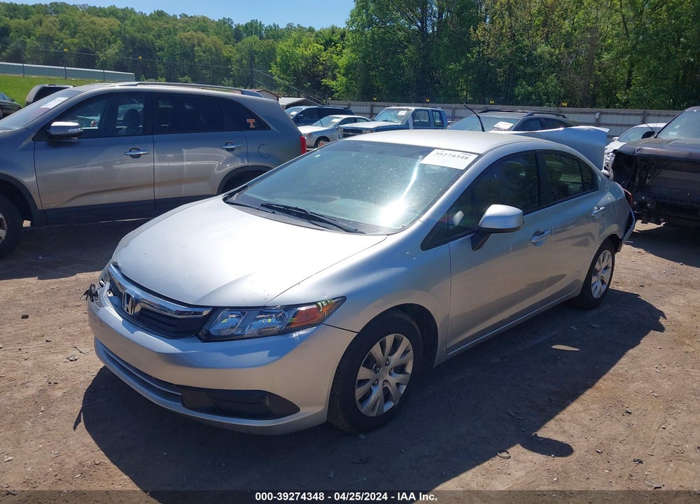 2012 HONDA CIVIC LX VIN: 19XFB2F5XCE077845