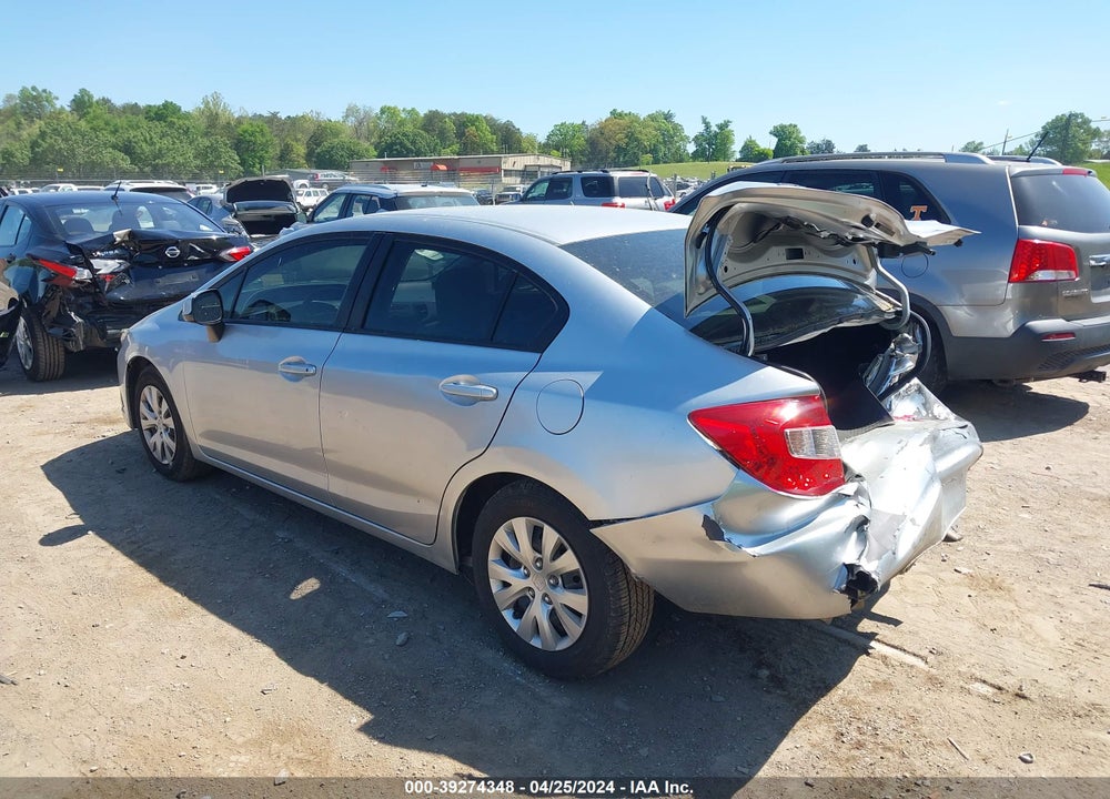 2012 HONDA CIVIC LX VIN: 19XFB2F5XCE077845