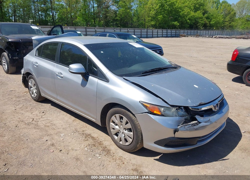 2012 HONDA CIVIC LX VIN: 19XFB2F5XCE077845