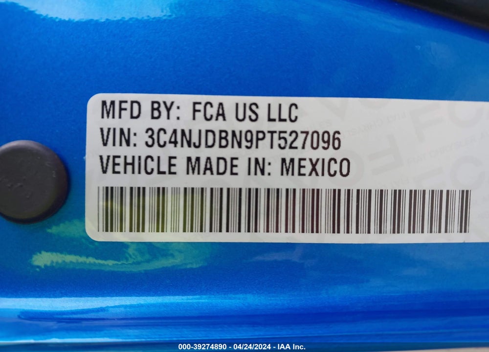 2023 JEEP COMPASS LATITUDE 4X4 VIN: 3C4NJDBN9PT527096