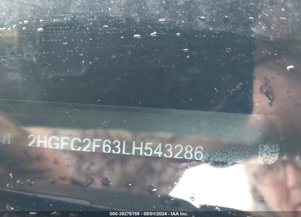2020 HONDA CIVIC LX VIN: 2HGFC2F63LH543286