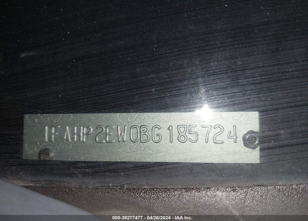 2011 FORD TAURUS SEL VIN: 1FAHP2EW0BG185724