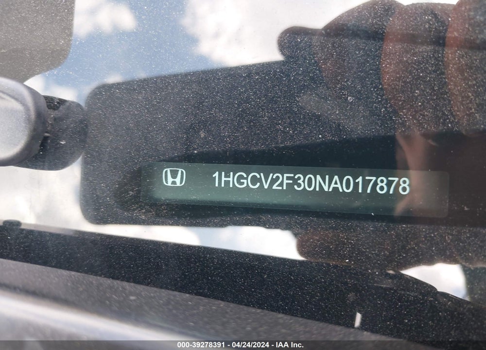 2022 HONDA ACCORD SPORT 2.0T VIN: 1HGCV2F30NA017878