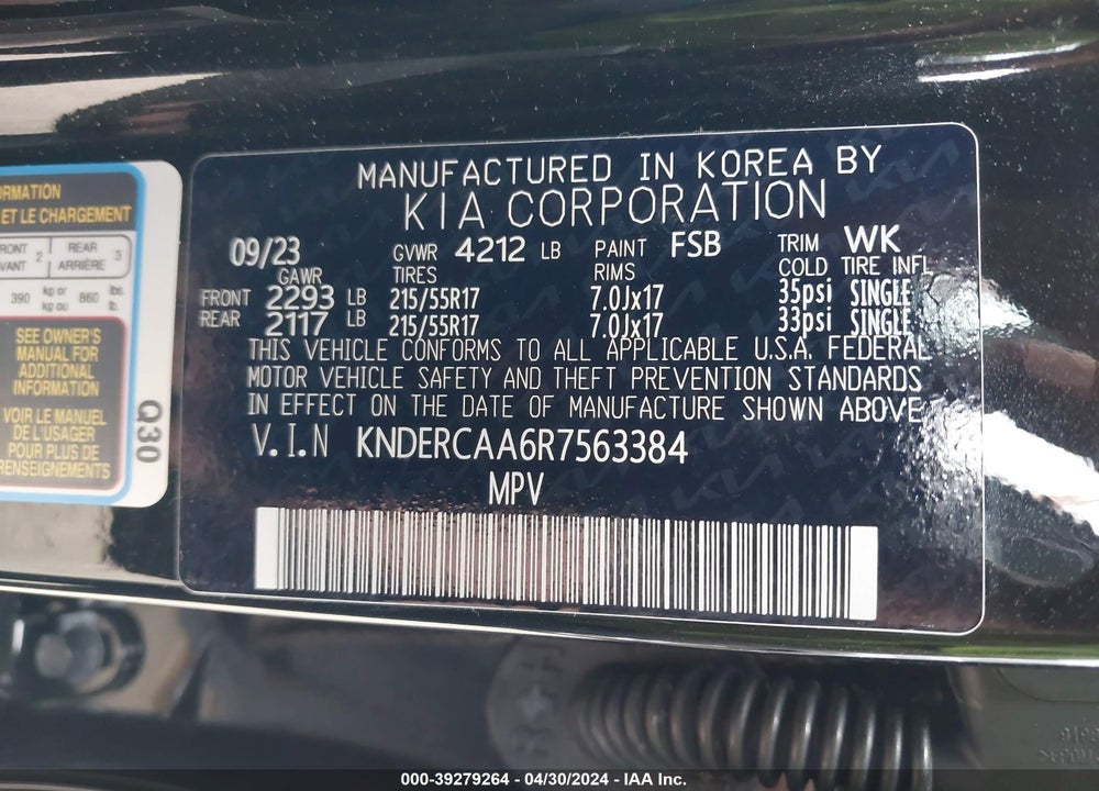 2024 KIA SELTOS EX VIN: KNDERCAA6R7563384