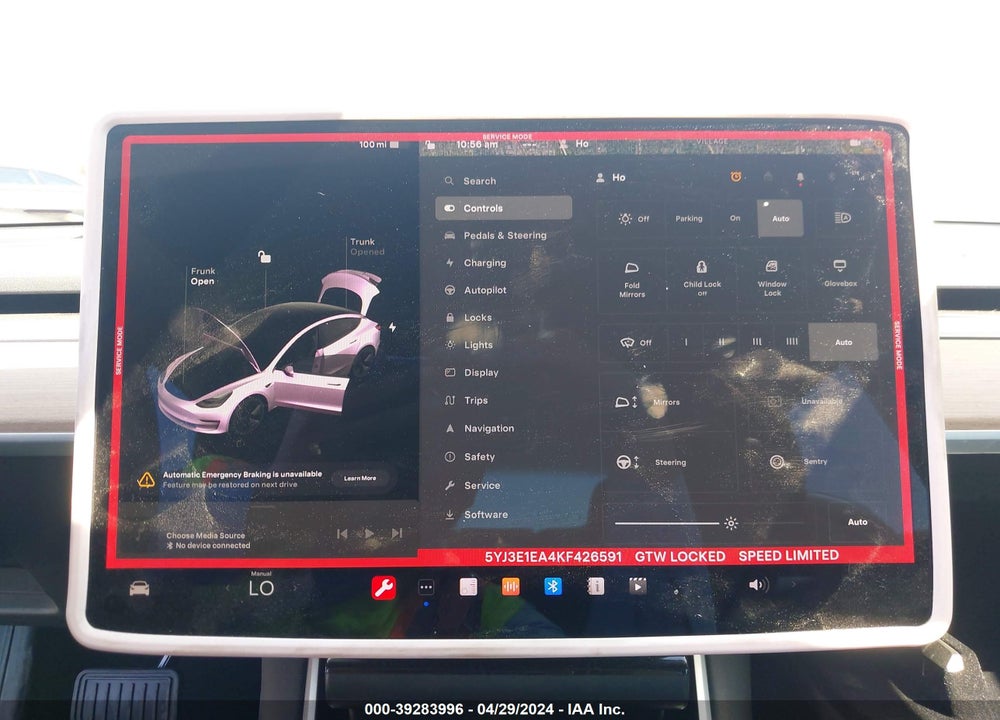 2019 TESLA MODEL 3 LONG RANGE/MID RANGE/STANDARD RANGE/STANDARD RANGE PLUS VIN: 5YJ3E1EA4KF426591