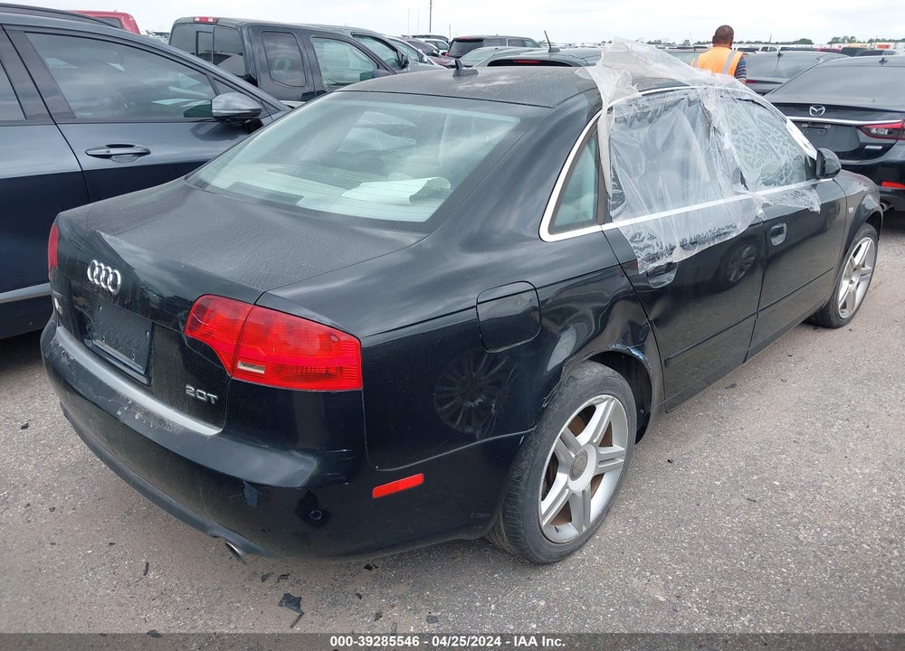 2007 AUDI A4 2.0T VIN: WAUAF78E77A145890
