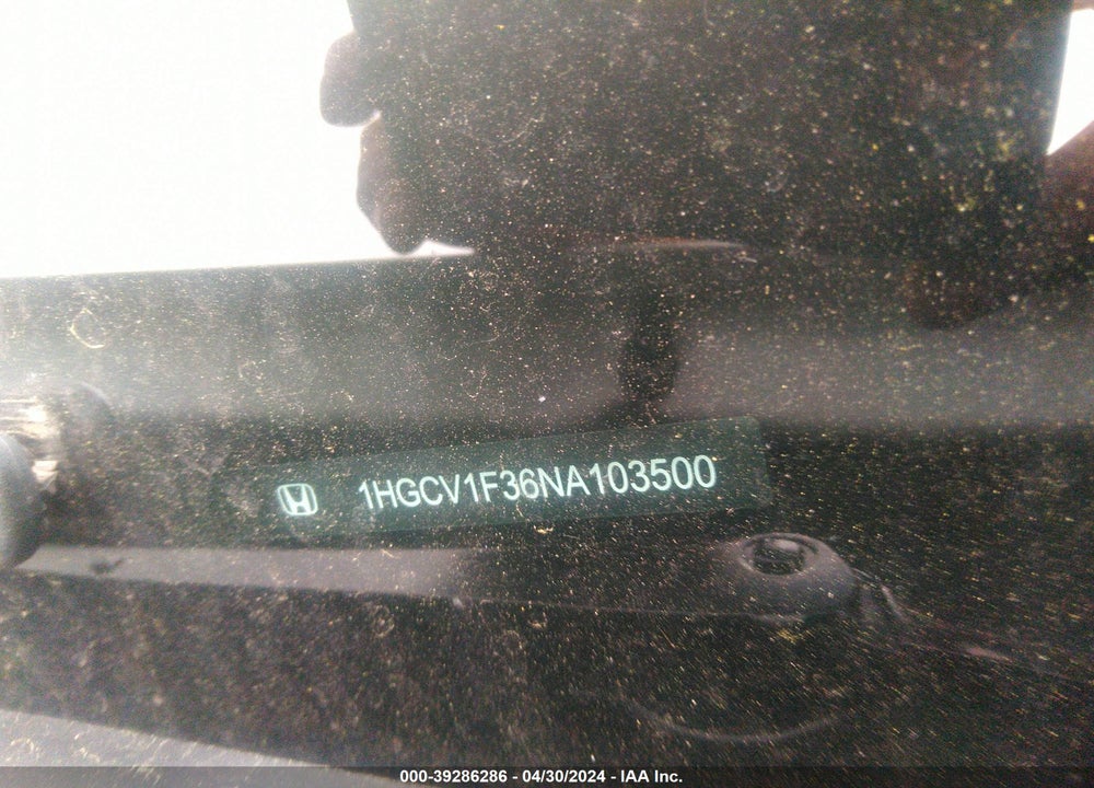 2022 HONDA ACCORD SPORT VIN: 1HGCV1F36NA103500