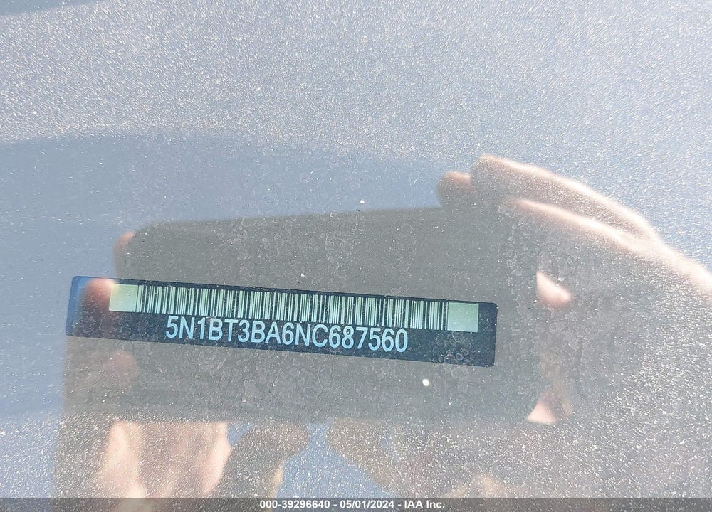 2022 NISSAN ROGUE SV FWD VIN: 5N1BT3BA6NC687560