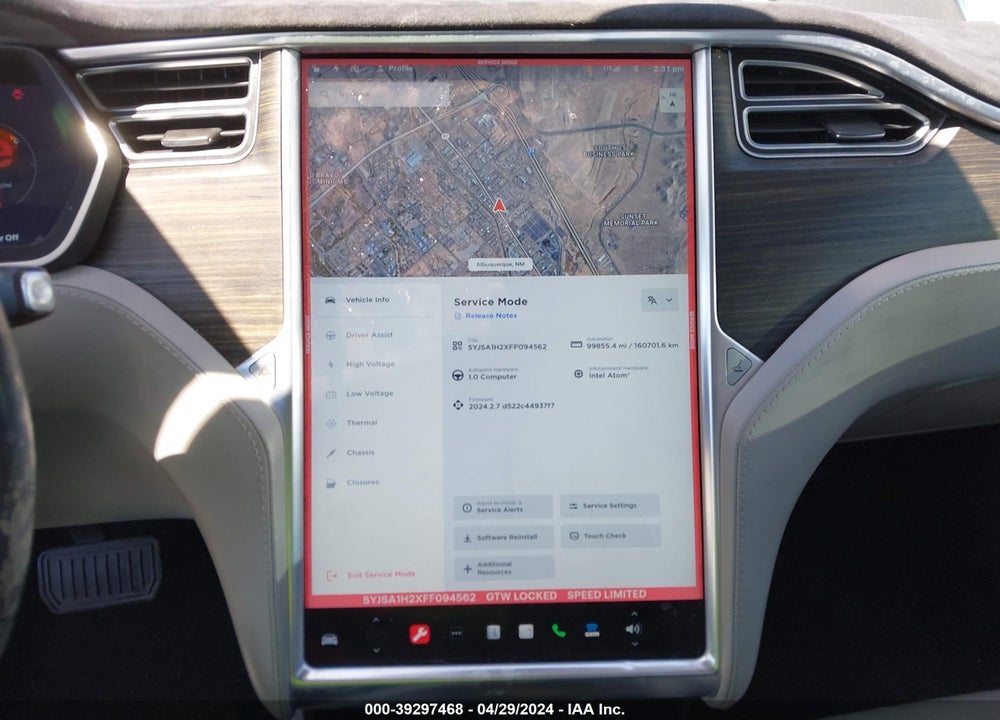 2015 TESLA MODEL S 70D/85D/P85D VIN: 5YJSA1H2XFF094562