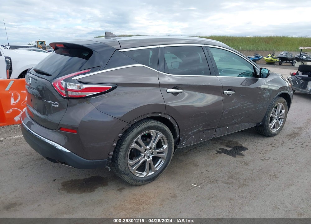 2016 NISSAN MURANO PLATINUM VIN: 5N1AZ2MH9GN160182