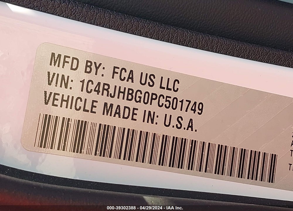 2023 JEEP GRAND CHEROKEE LIMITED 4X4 VIN: 1C4RJHBG0PC501749