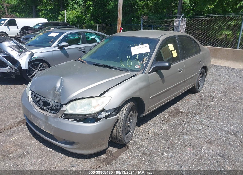 2005 HONDA CIVIC VIN: 2HGES16555H515587