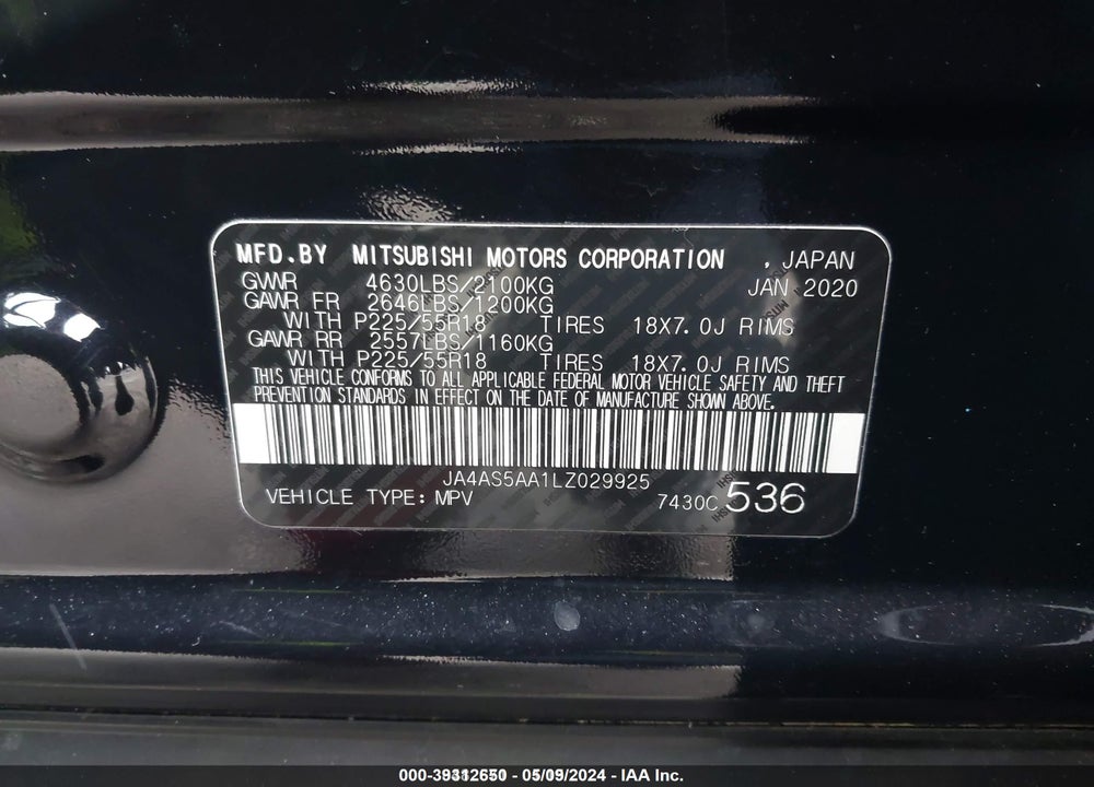 2020 MITSUBISHI ECLIPSE CROSS SE 1.5T VIN: JA4AS5AA1LZ029925