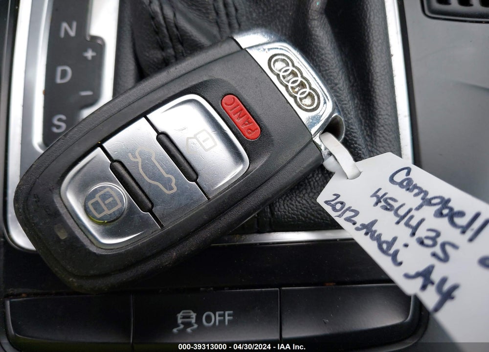 2012 AUDI A4 2.0T PREMIUM VIN: WAUBFAFL7CN020569