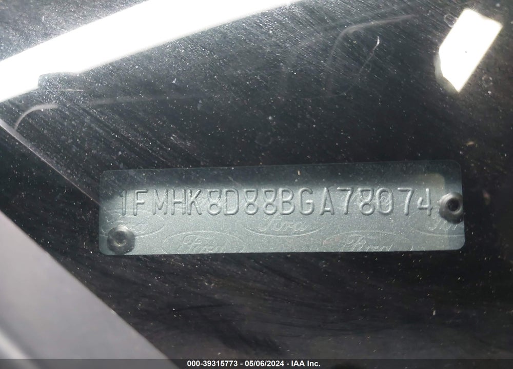 2011 FORD EXPLORER XLT VIN: 1FMHK8D88BGA78074