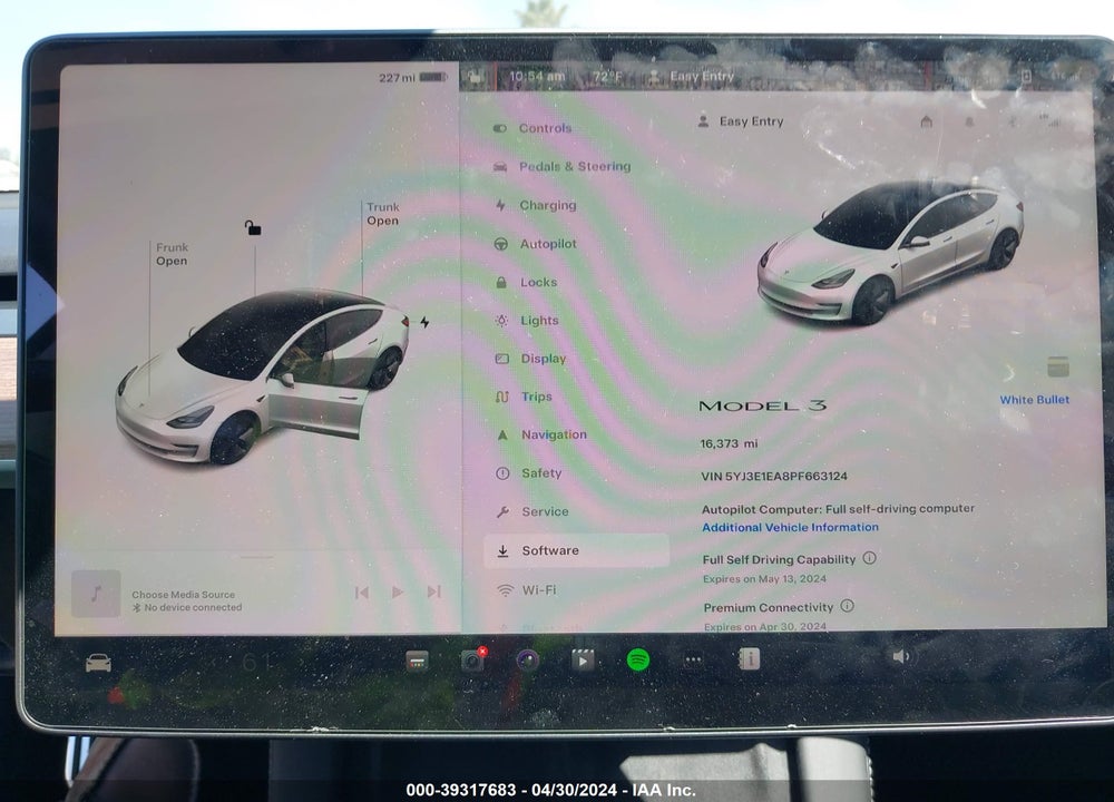2023 TESLA MODEL 3 REAR-WHEEL DRIVE VIN: 5YJ3E1EA8PF663124