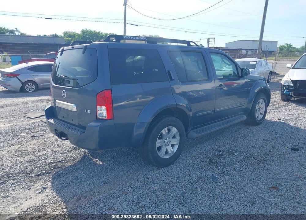 2007 NISSAN PATHFINDER LE VIN: 5N1AR18U17C634459