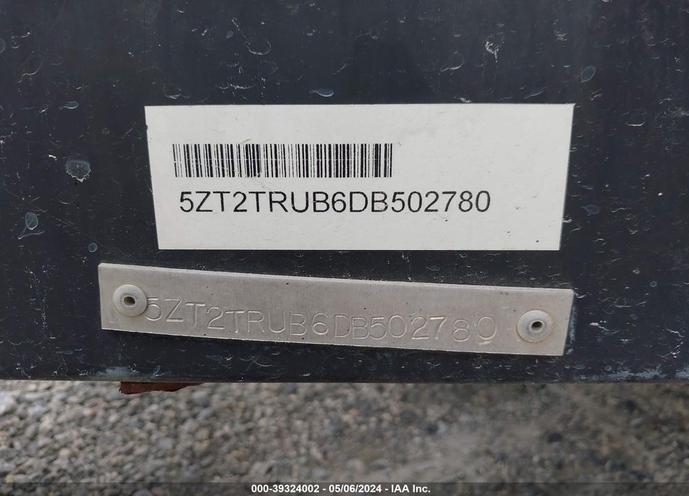 2013 TRACER OTHER VIN: 5ZT2TRUB6DB502780