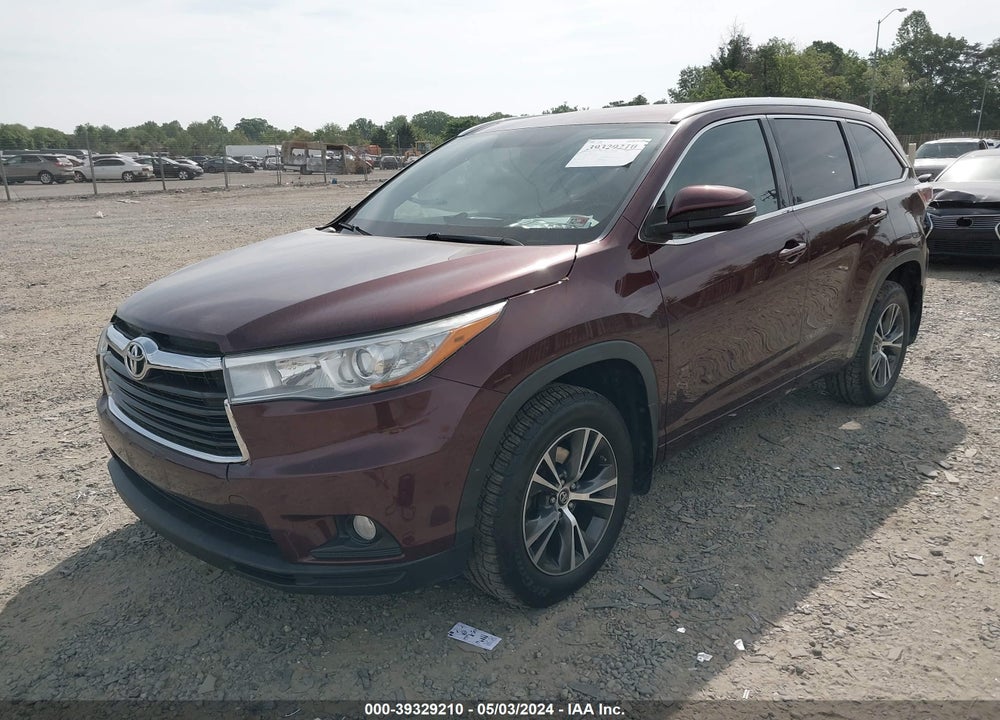 2016 TOYOTA HIGHLANDER XLE V6 VIN: 5TDJKRFH5GS355429