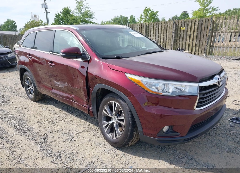 2016 TOYOTA HIGHLANDER XLE V6 VIN: 5TDJKRFH5GS355429