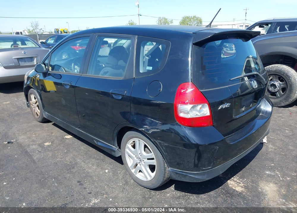 2007 HONDA FIT SPORT VIN: JHMGD376X7S054496