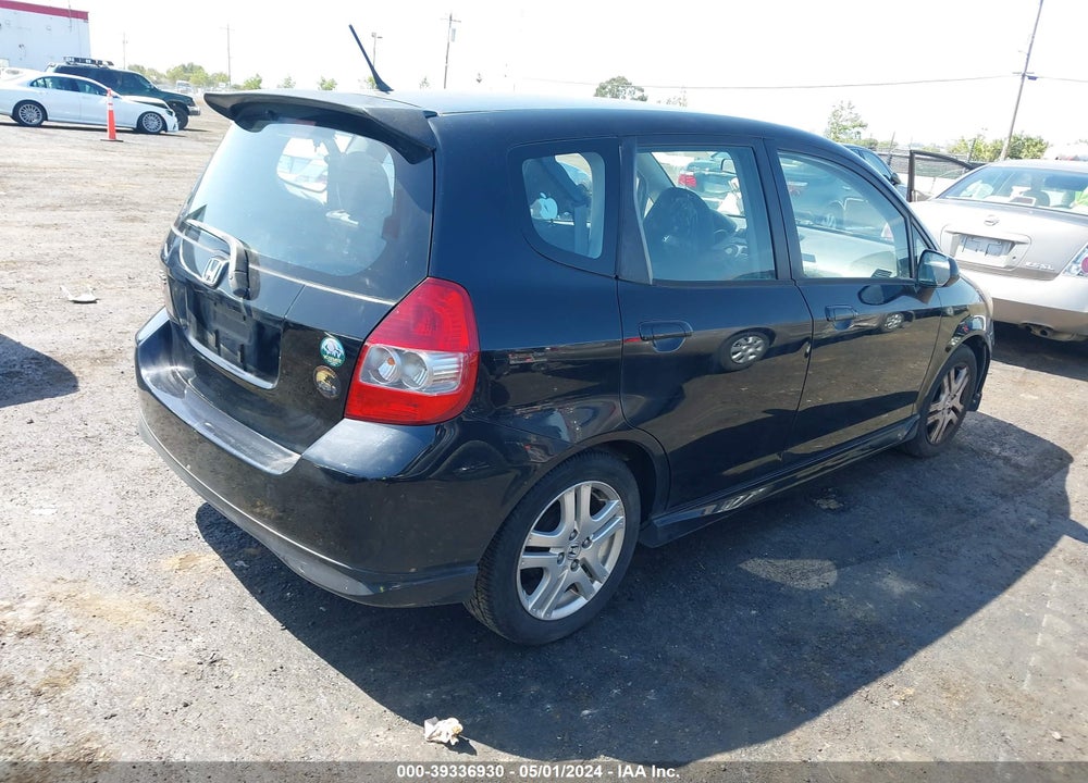 2007 HONDA FIT SPORT VIN: JHMGD376X7S054496