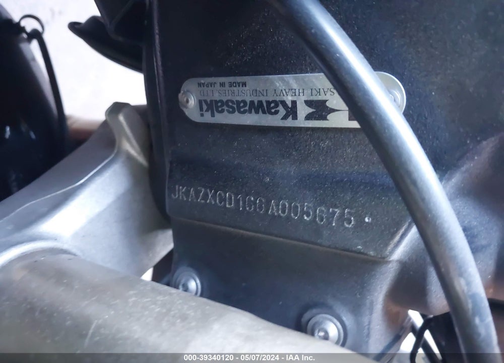 2006 KAWASAKI ZX1000 D6F VIN: JKAZXCD166A005675