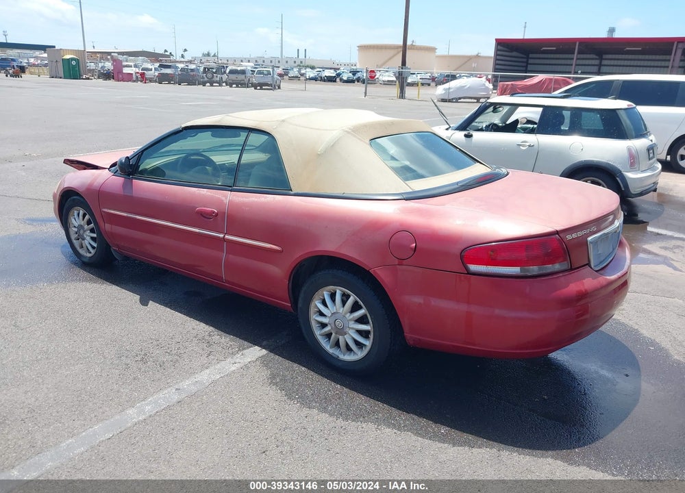 2002 CHRYSLER SEBRING LX VIN: 1C3EL45X32N237795