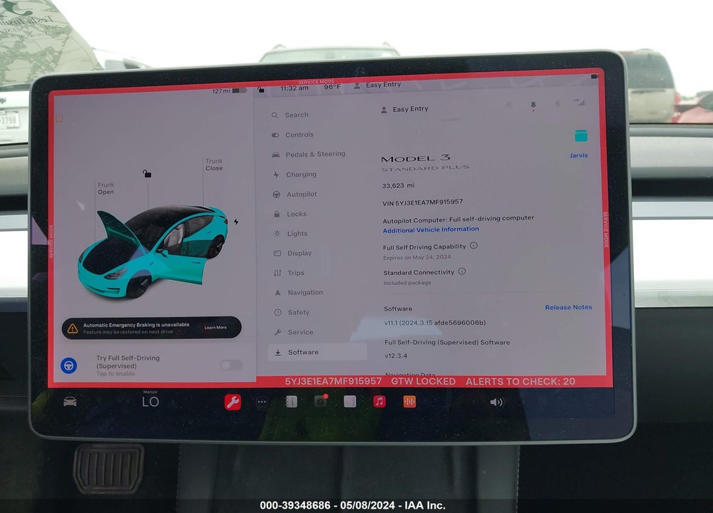 2021 TESLA MODEL 3 STANDARD RANGE PLUS REAR-WHEEL DRIVE VIN: 5YJ3E1EA7MF915957
