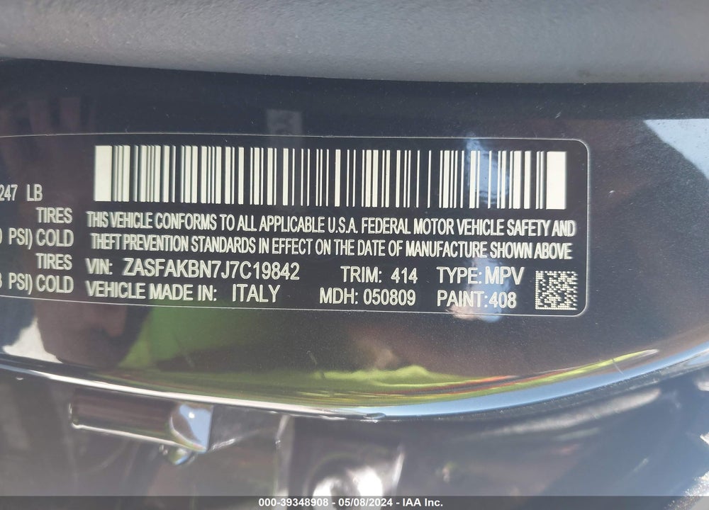 2018 ALFA ROMEO STELVIO TI AWD VIN: ZASFAKBN7J7C19842