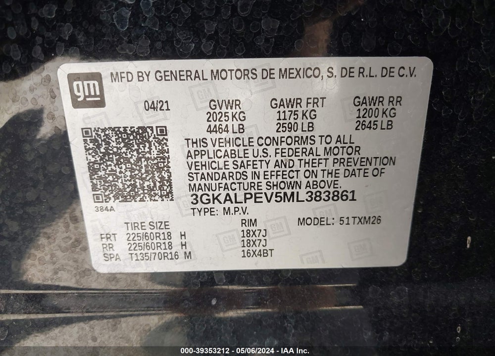 2021 GMC TERRAIN FWD SLT VIN: 3GKALPEV5ML383861