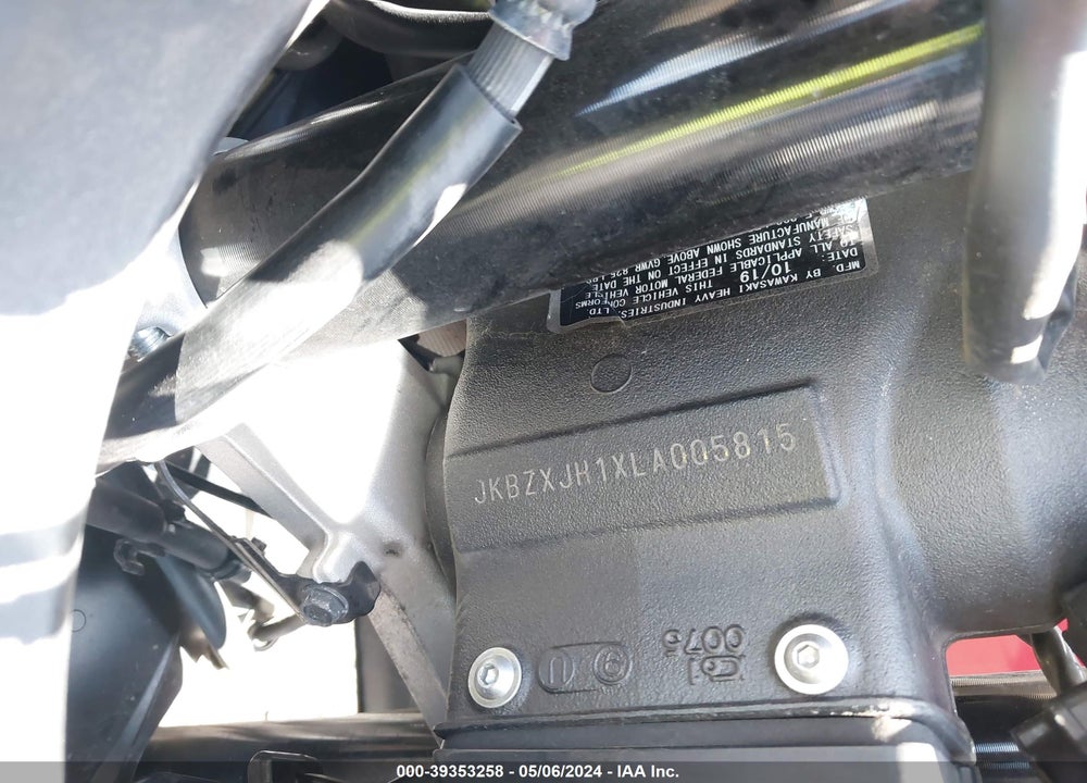 2020 KAWASAKI ZX636 K VIN: JKBZXJH1XLA005815