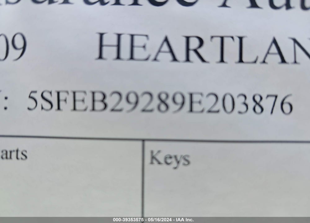 2009 HEARTLAND NORTH COUNTRY 27BHS VIN: 5SFEB29289E203876