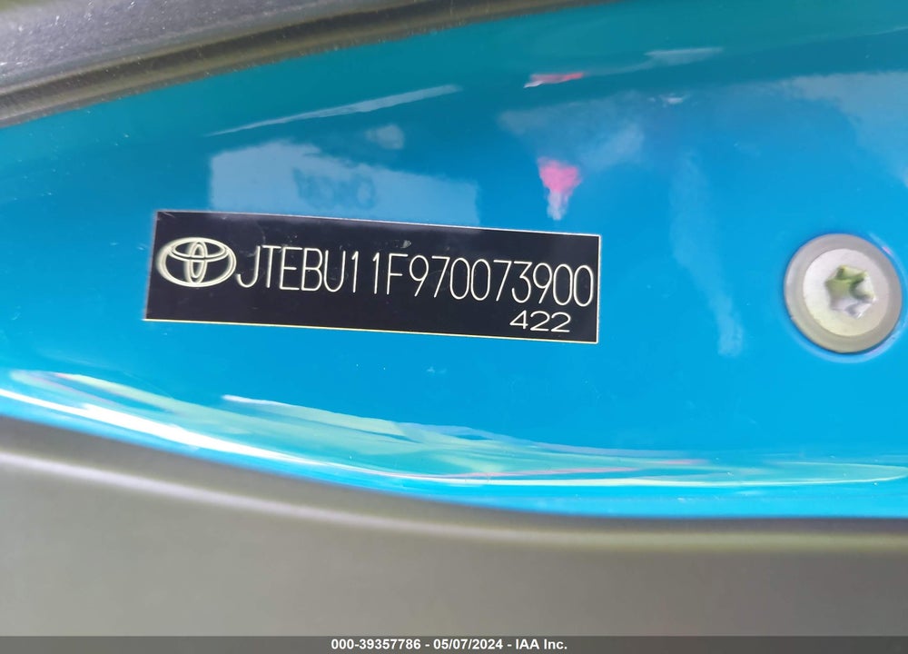 2007 TOYOTA FJ CRUISER VIN: JTEBU11F970073900