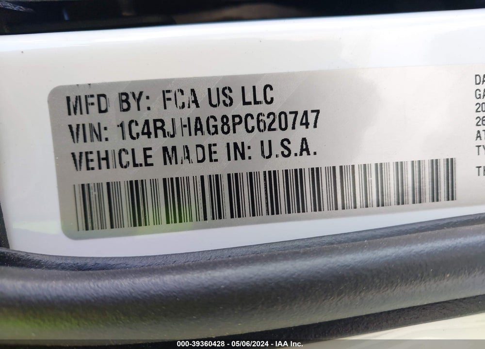 2023 JEEP GRAND CHEROKEE ALTITUDE 4X4 VIN: 1C4RJHAG8PC620747