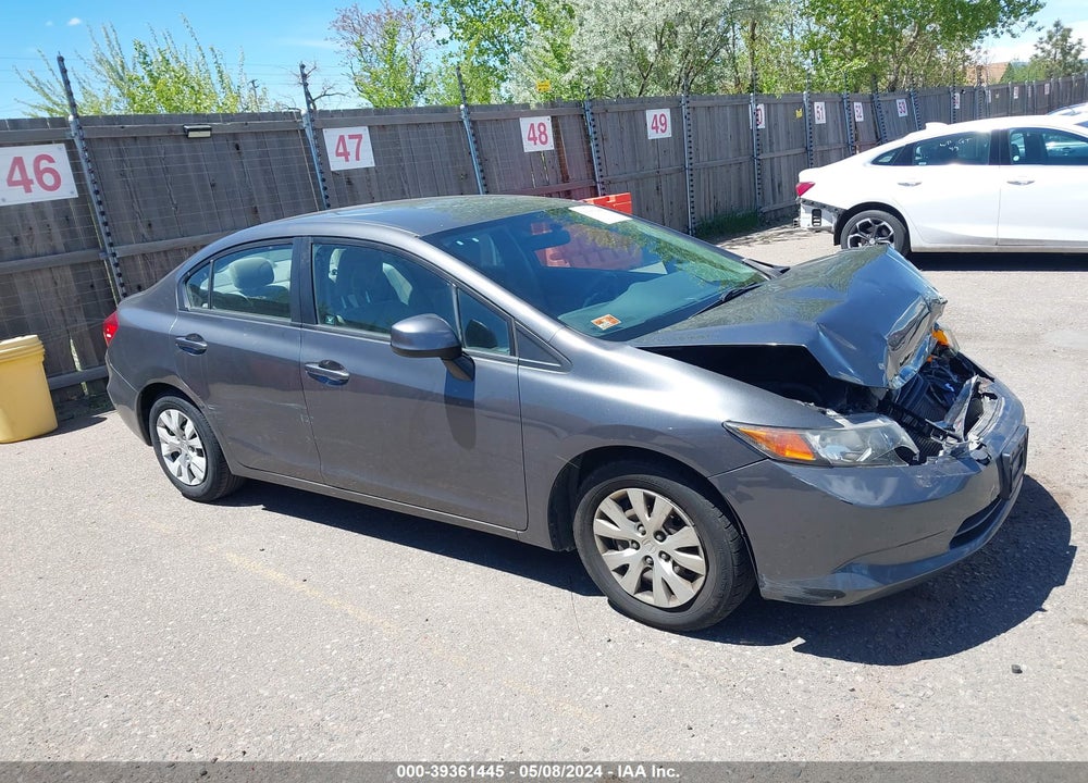 2012 HONDA CIVIC LX VIN: 2HGFB2F54CH612173