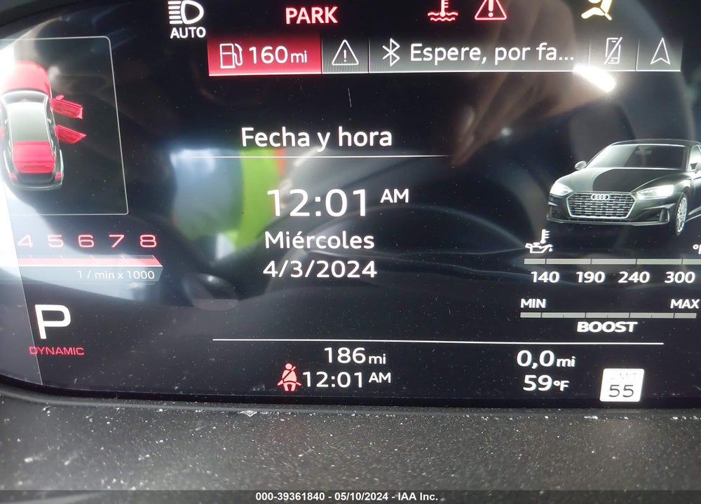 2024 AUDI S5 SPORTBACK PRESTIGE TFSI QUATTRO TIPTRONIC VIN: WAUB4CF57RA053574