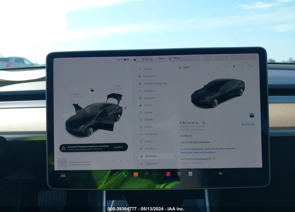 2020 TESLA MODEL 3 LONG RANGE DUAL MOTOR ALL-WHEEL DRIVE VIN: 5YJ3E1EB7LF600616