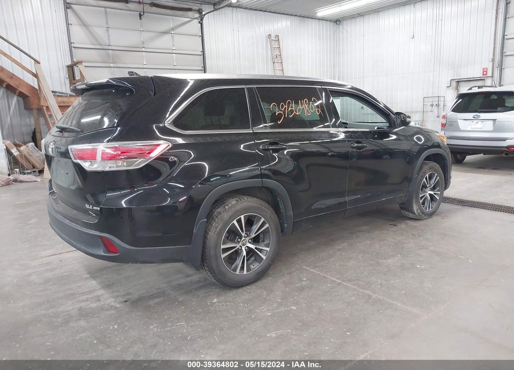 2016 TOYOTA HIGHLANDER XLE V6 VIN: 5TDJKRFH9GS253177