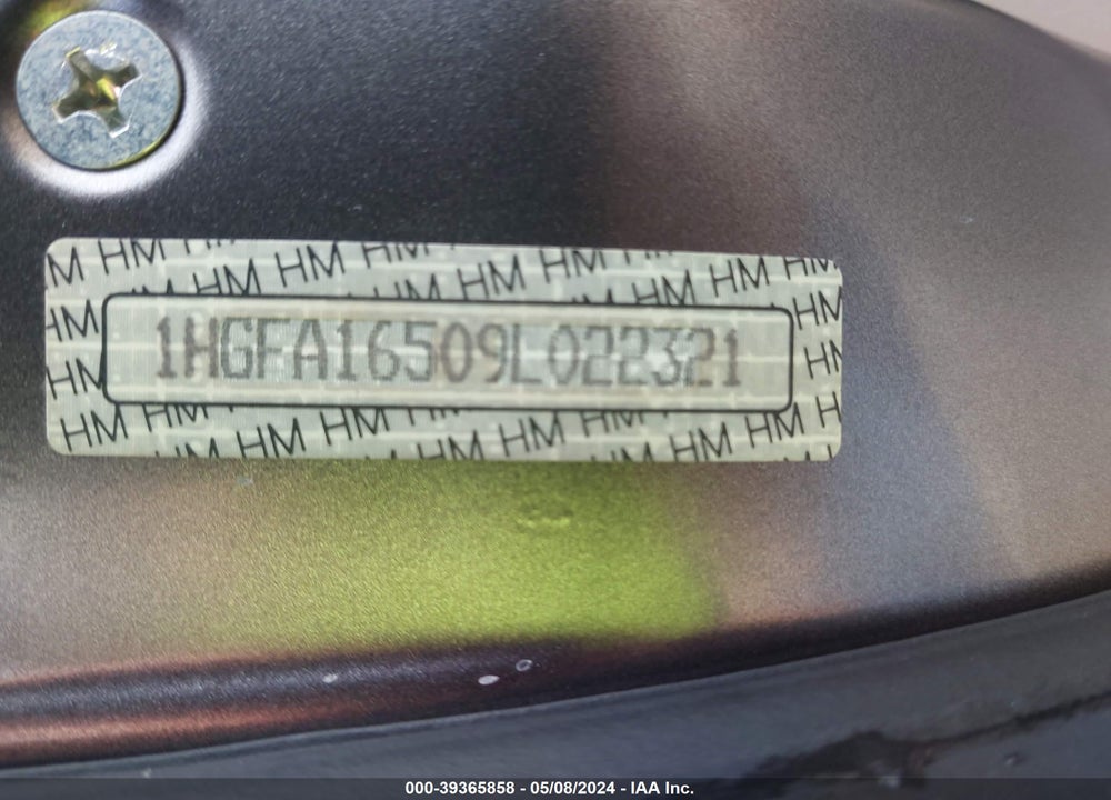 2009 HONDA CIVIC LX VIN: 1HGFA16509L022321