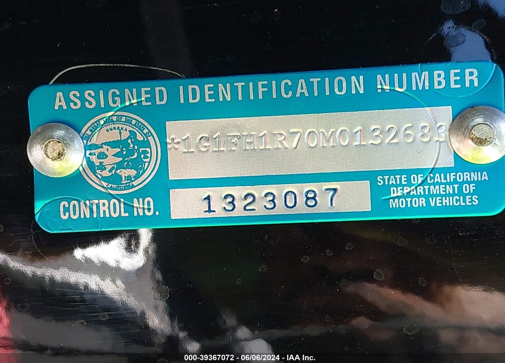 2021 CHEVROLET CAMARO RWD 2SS VIN: 1G1FH1R70M0132683