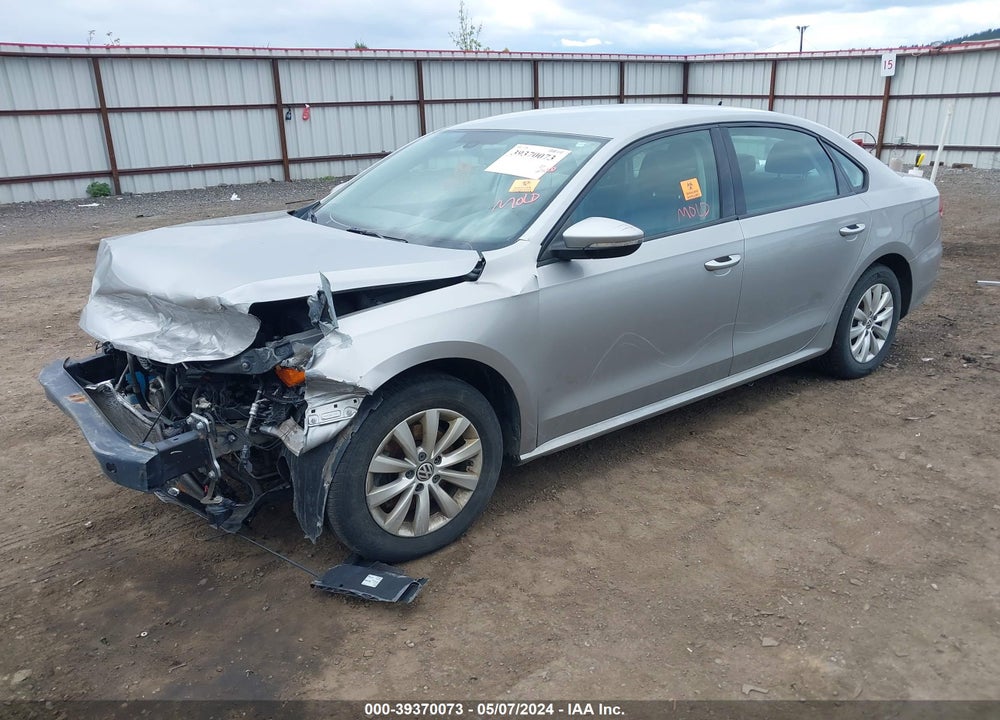 2012 VOLKSWAGEN PASSAT VIN: 1VWAH7A38CC103536