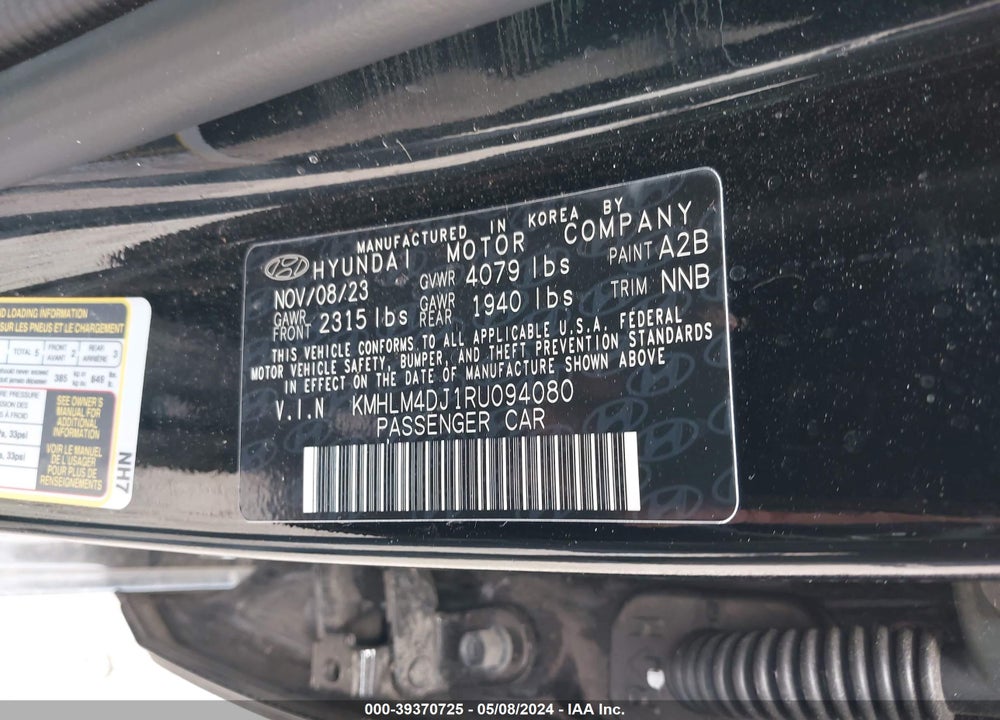 2024 HYUNDAI ELANTRA HYBRID BLUE VIN: KMHLM4DJ1RU094080