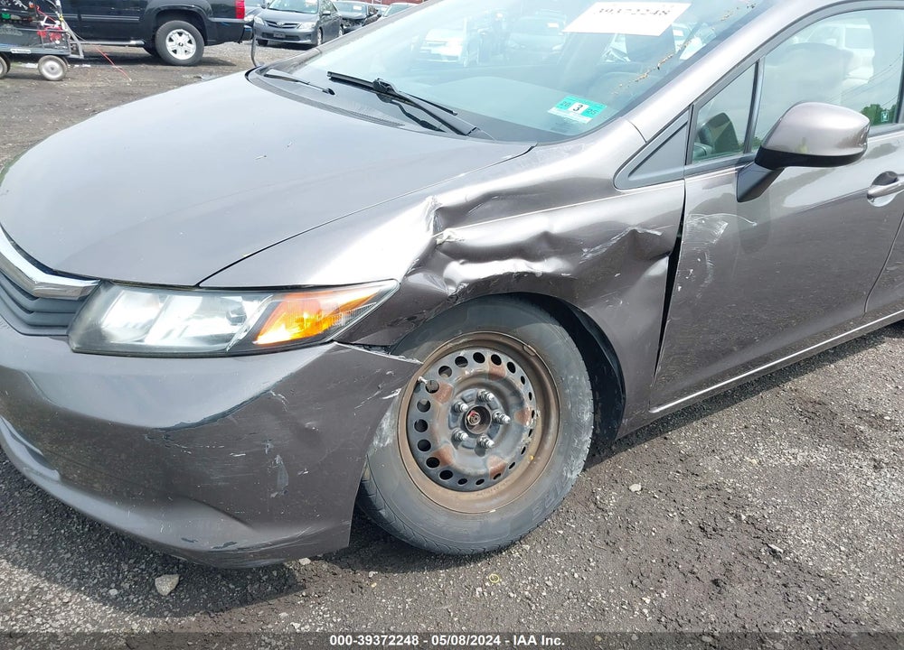2012 HONDA CIVIC LX VIN: 19XFB2F54CE332182