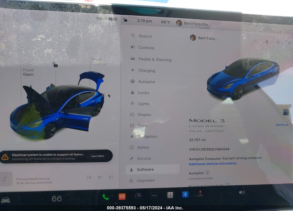 2020 TESLA MODEL 3 LONG RANGE DUAL MOTOR ALL-WHEEL DRIVE VIN: 5YJ3E1EB2LF664546